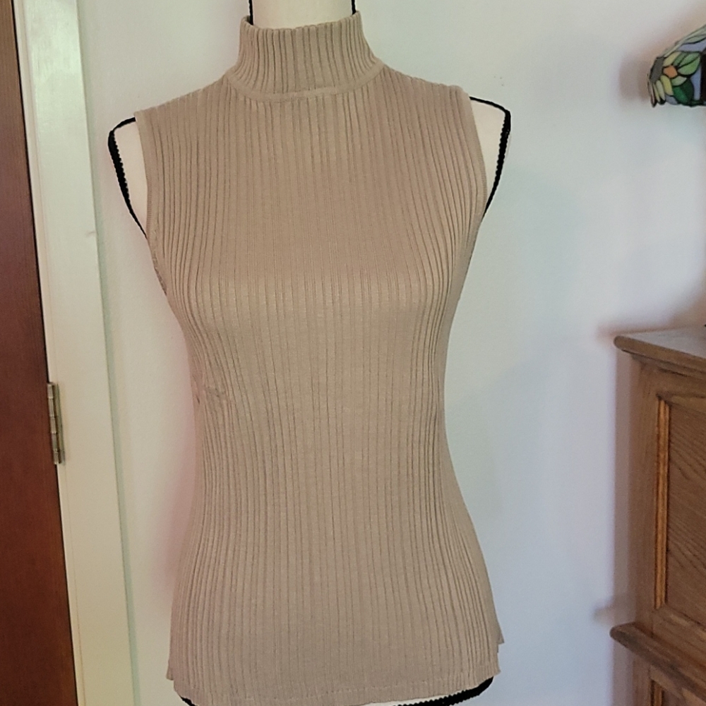 Tan silk tank sweater